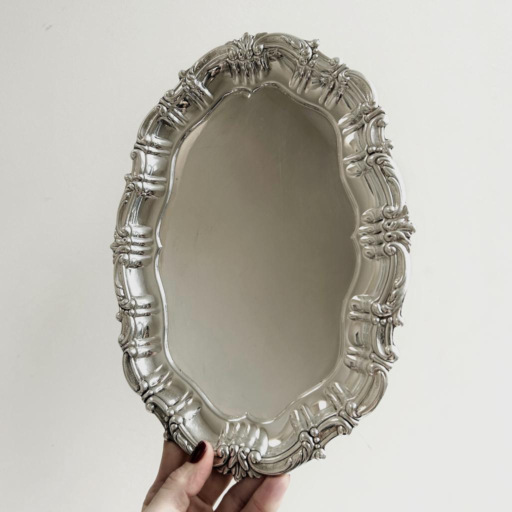 Поднос овальной формы, серебрение