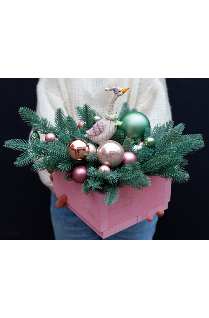 Композиция в коробке "Зимние забавы"