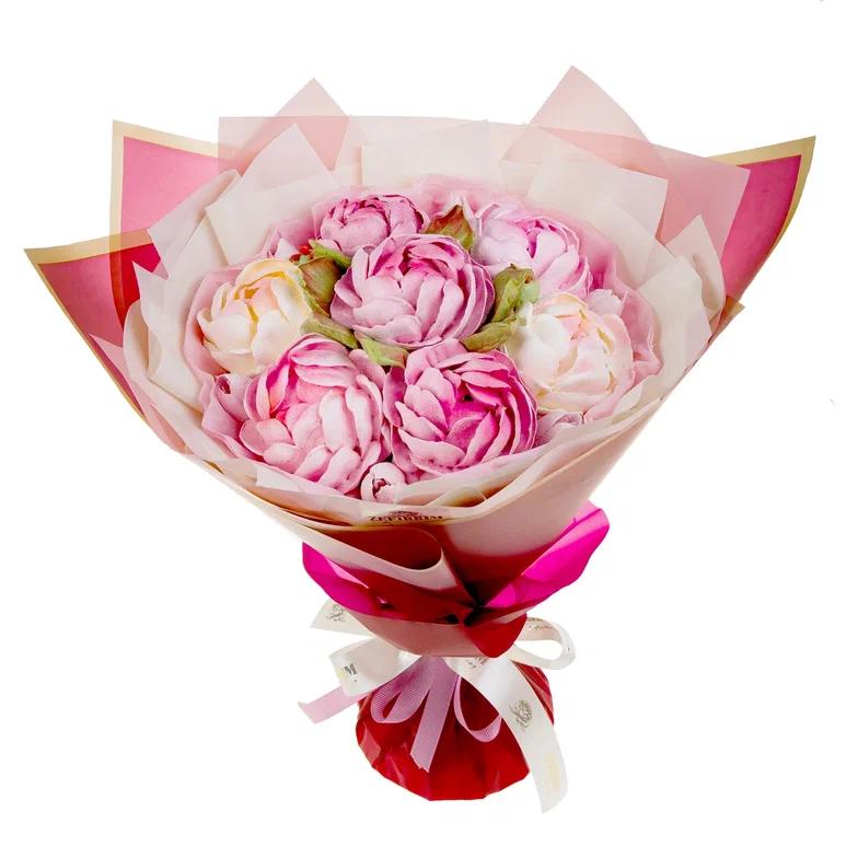 Букет из 7 пионов D30. Три вкуса