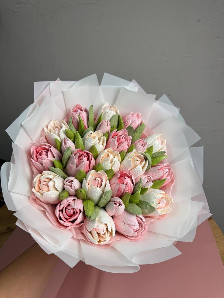 ХИТ! Микс из 19 белых и розовых пионовидных тюльпанов