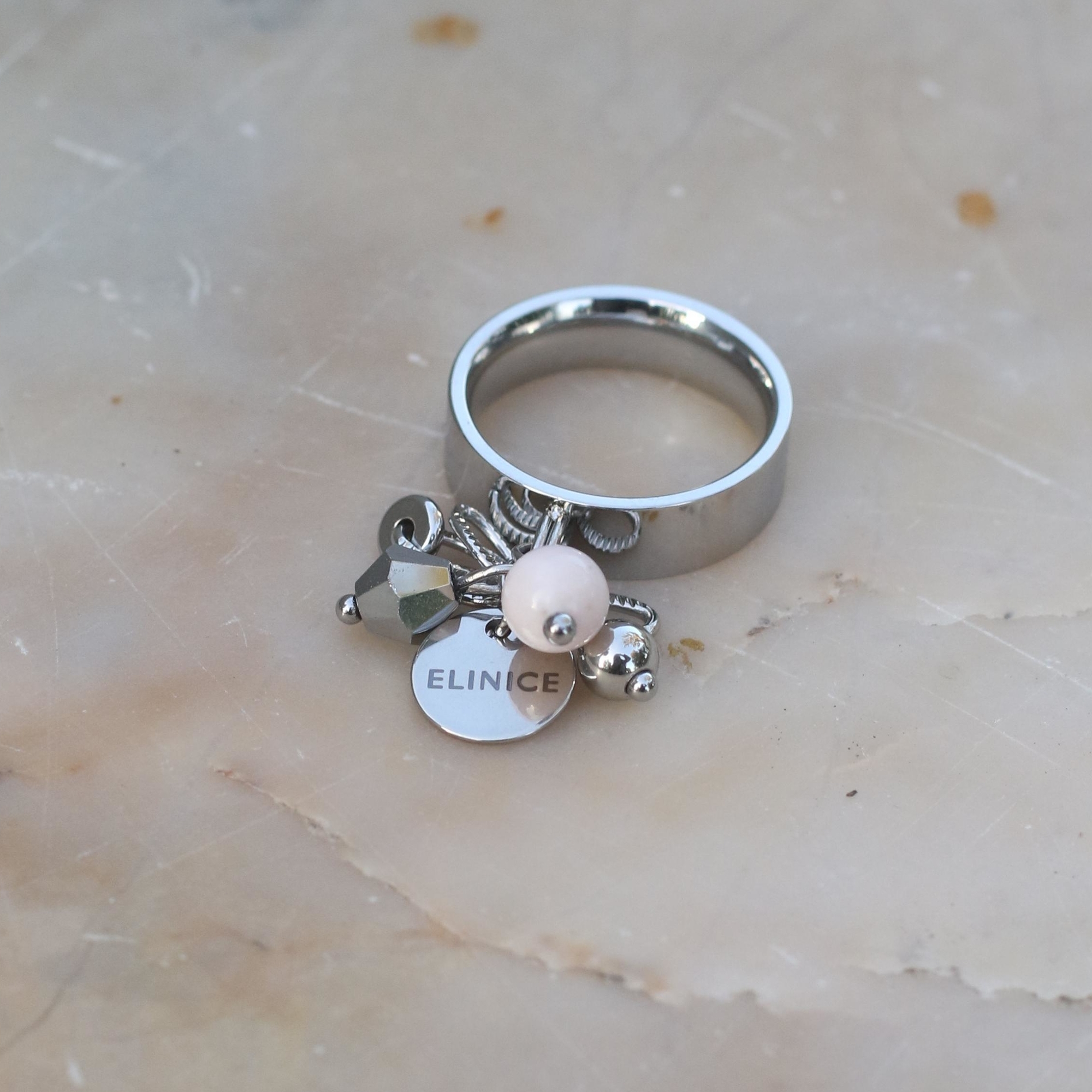 Кольцо с розовым опалом ELINICE