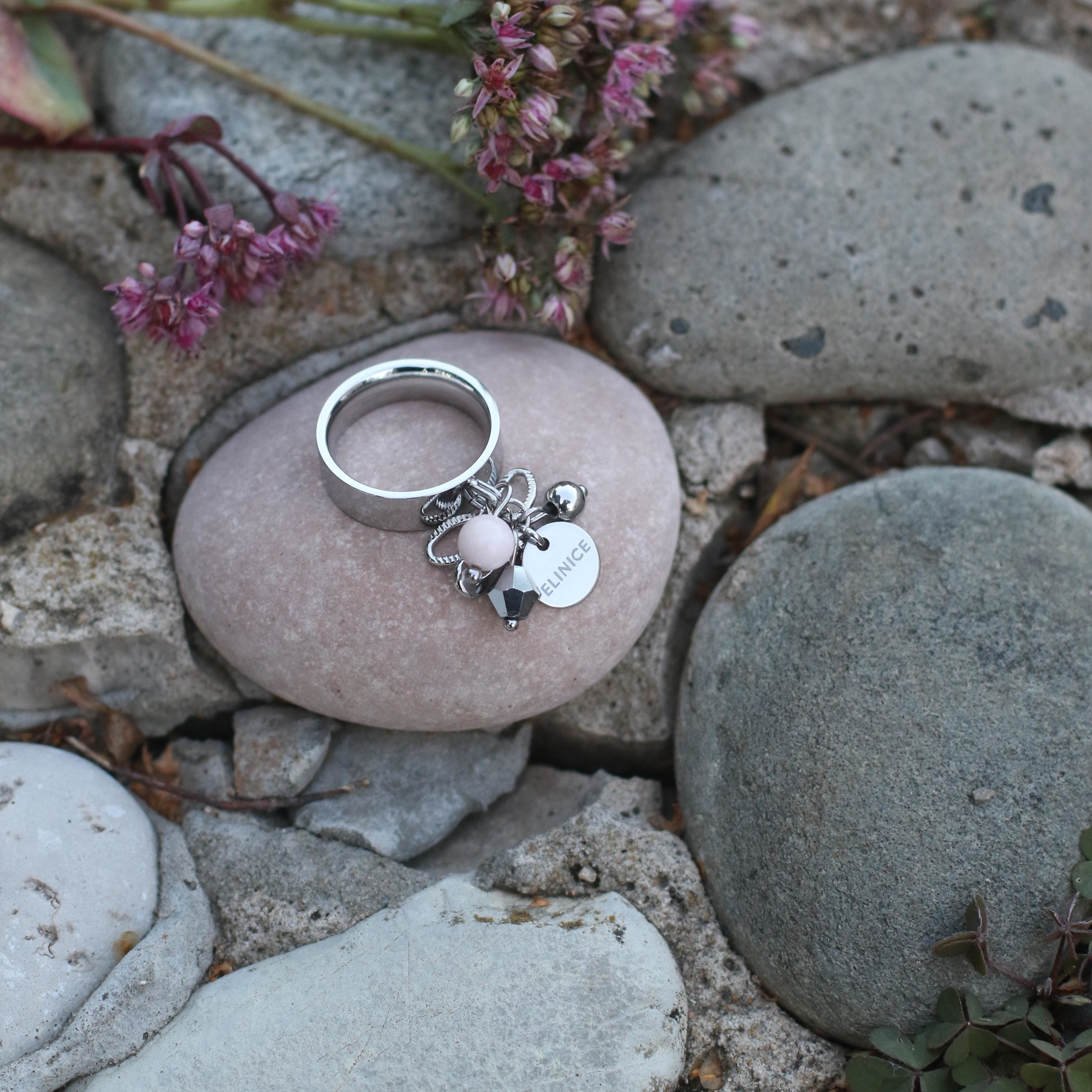 Кольцо с розовым опалом ELINICE