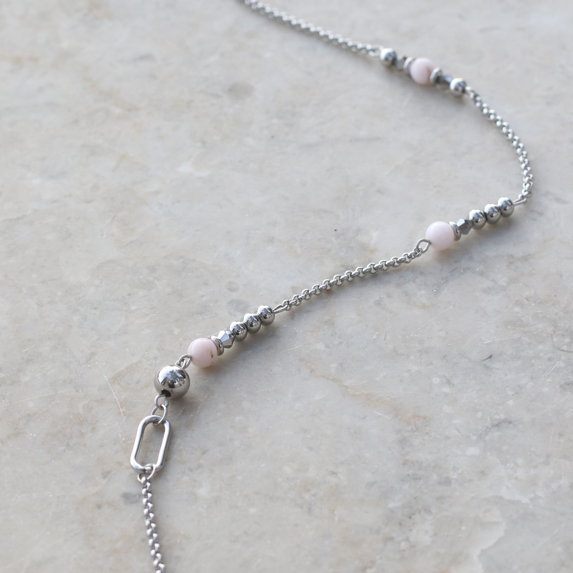 Браслет-чокер с розовым опалом ELINICE