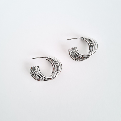 Серьги серебристые витые