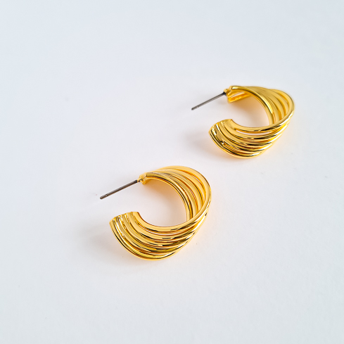 Серьги золотистые витые