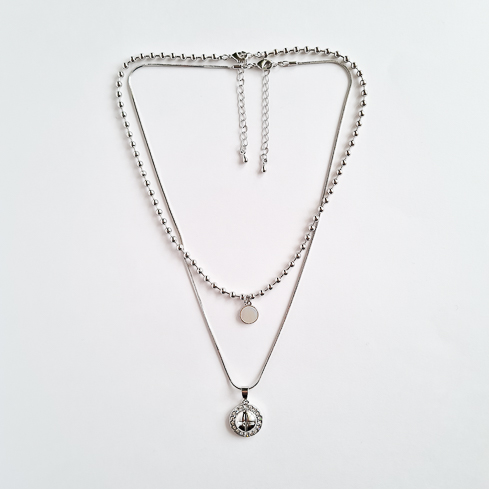 Сет из двух подвесок с медальками с перламутром