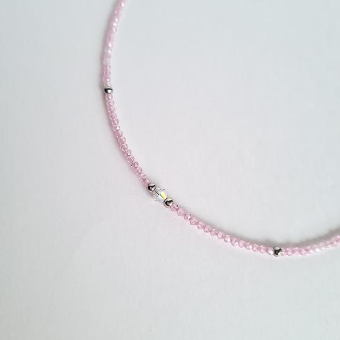 Чокер ELINICE из розового циркона с кристаллом Swarovski