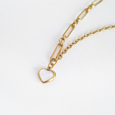 Подвеска ELINICE с перламутровым сердечком