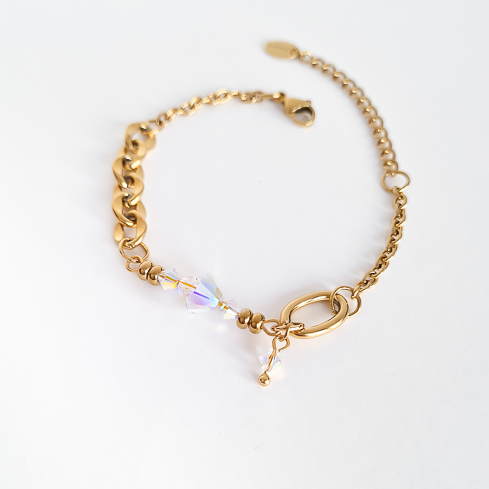 Браслет ELINICE цепи с кристаллами Swarovski в золоте