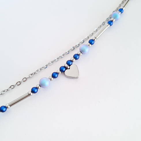 Браслет ELINICE серебристый с жемчугом Swarovski