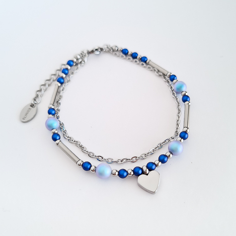 Браслет ELINICE серебристый с жемчугом Swarovski