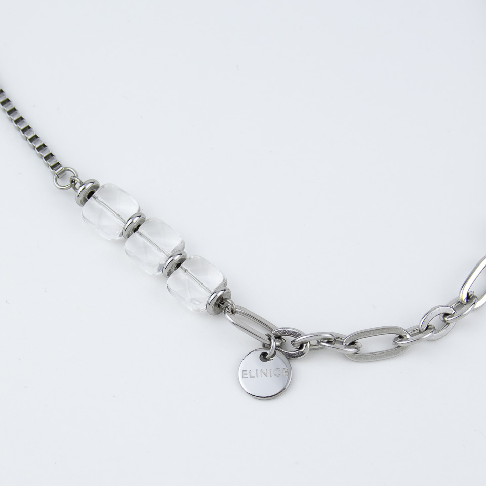 Подвеска ELINICE серебристая с элементами из горного хрусталя