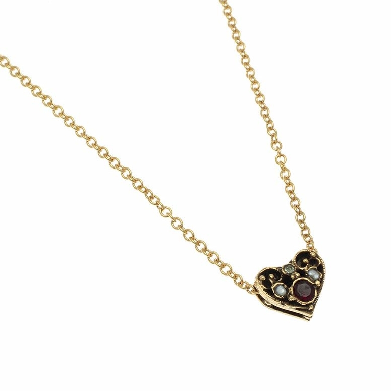 Колье с гранатом, жемчугом и Swarovski ALCOZER & J F004C