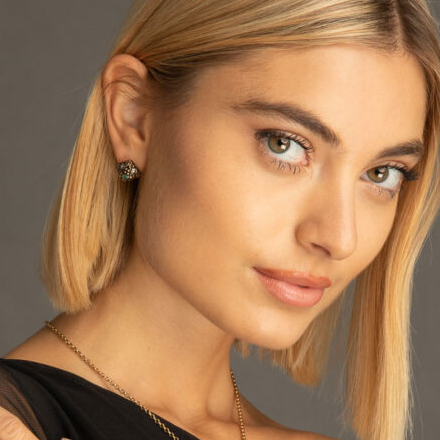 Серьги ALCOZER & J  с изумрудом и Swarovski