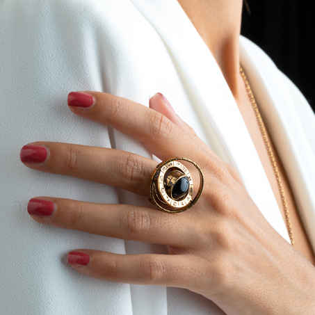 Кольцо с ониксом и аметистом ALCOZER & J A5487C