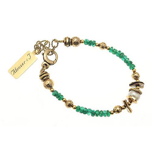 Браслет с жемчугом и изумрудом ALCOZER & J B68HU24