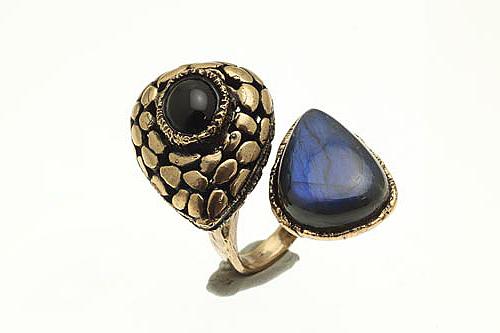 Кольцо с лабрадором и ониксом ALCOZER & J A78VH24