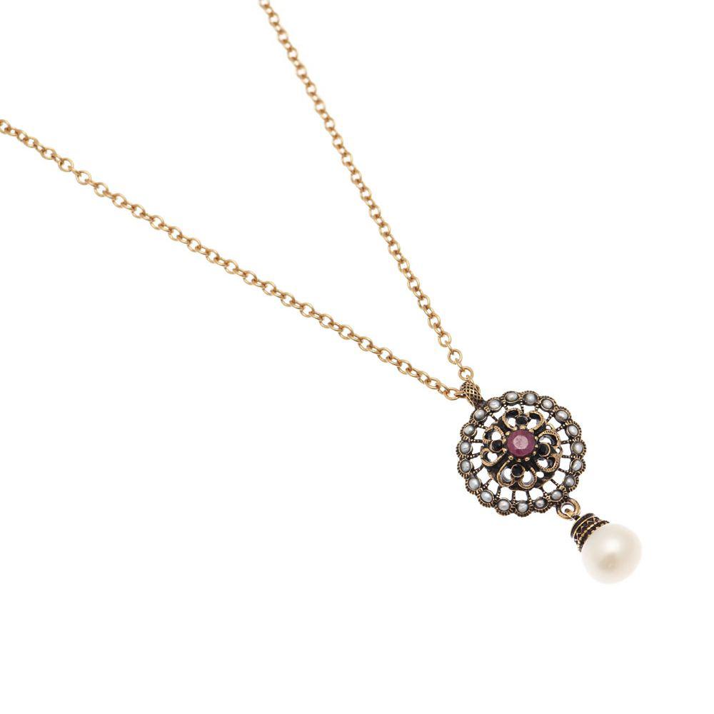 Колье с рубином, сапфиром и жемчугом ALCOZER & J F008C
