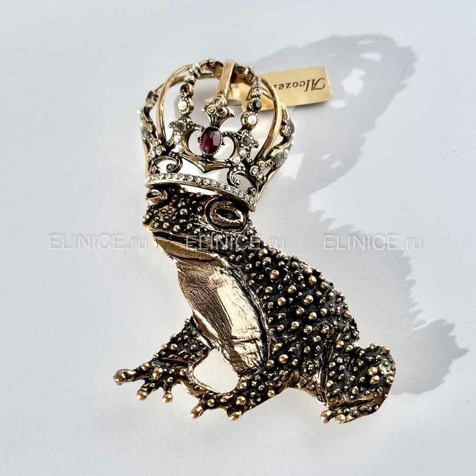 Брошь с гранатом, жемчугом, изумрудом и Swarovski ALCOZER & J S3913C