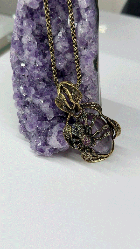 Колье с аметистом, сапфиром, рубином и Swarovski ALCOZER & J C168GI24