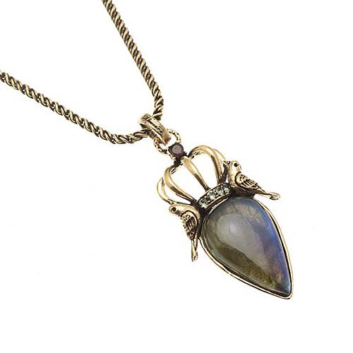 Колье c лабрадором, гранатом и Swarovski ALCOZER & J C98CT24