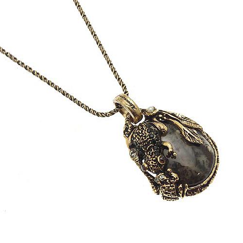 Колье с моховым агатом, гранатом и Swarovski ALCOZER & J C68ML24