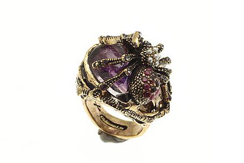 Кольцо с аметистом, рубином, гранатом, жемчугом и Swarovski ALCOZER & J A88ND24