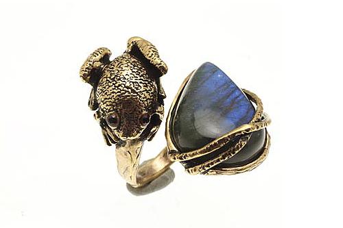 Кольцо с лабрадором и гранатом ALCOZER & J A88MZ24