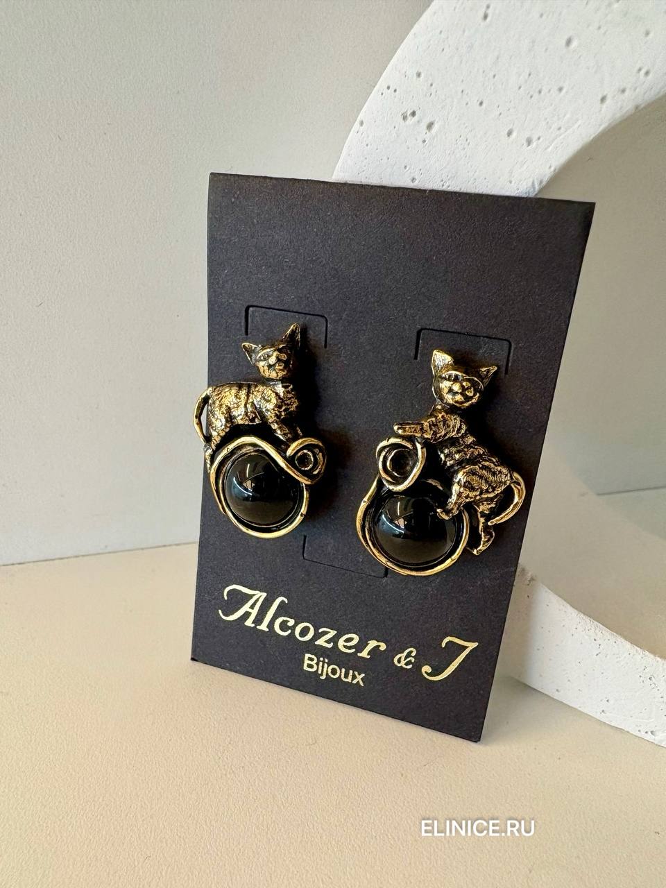 Серьги с ониксом ALCOZER & J O78HX24