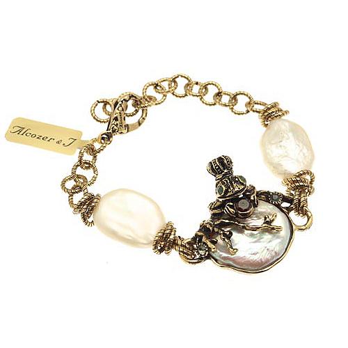 Браслет с жемчугом, гранатом, изумрудом и Swarovski ALCOZER & J B88HB24