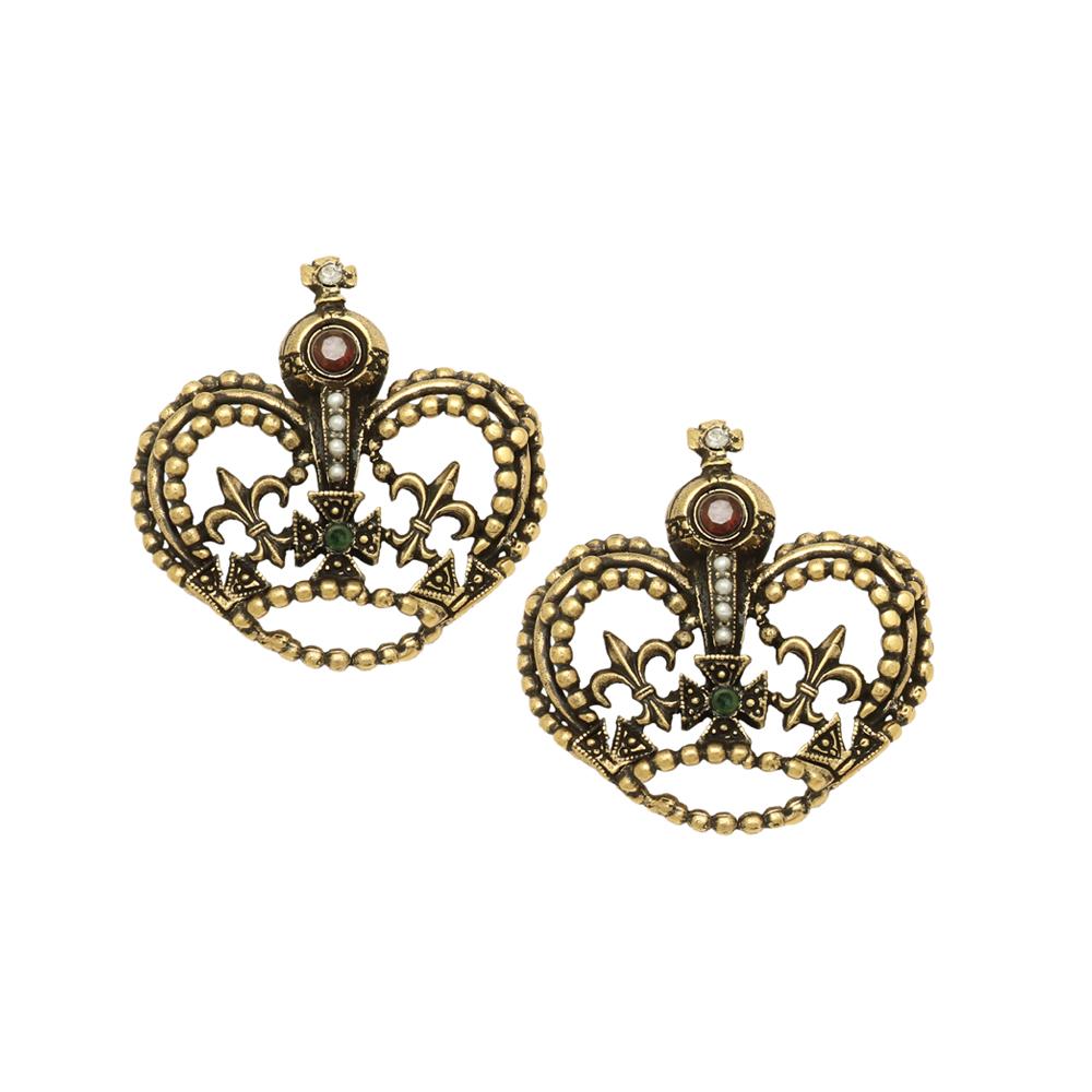 Серьги с изумрудом, жемчугом, гранатом и Swarovski ALCOZER&J OP5570C