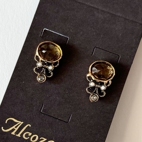 Серьги с аметистом, жемчугом и Swarovski ALCOZER & J O78JA24