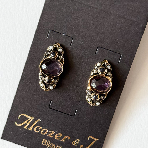 Серьги с аметистом, сапфиром и Swarovski ALCOZER & J O78JE24