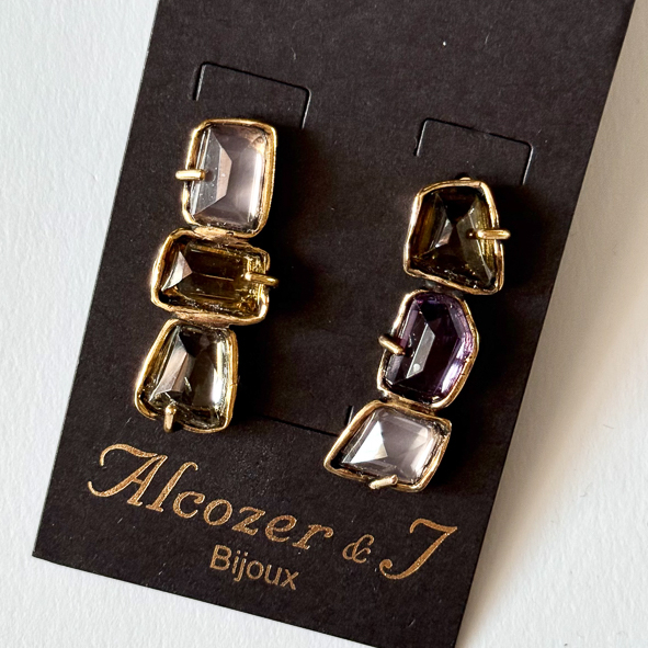 Серьги с розовым кварцем, цитрином и аметистом ALCOZER & J O138BT24