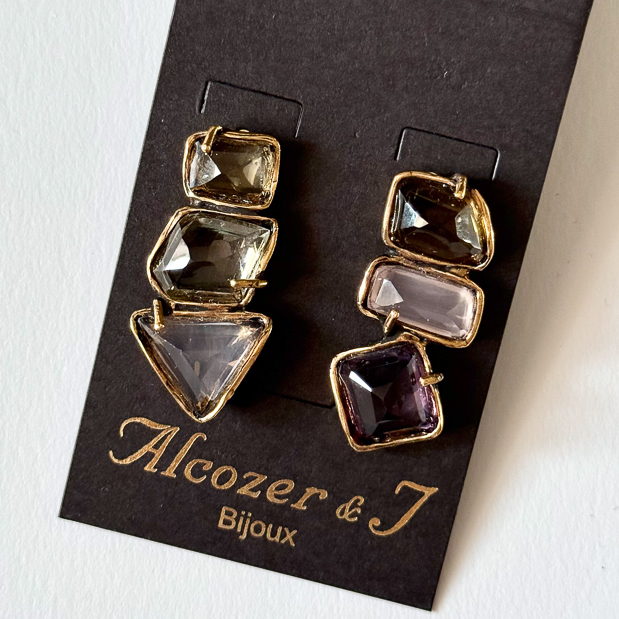 Серьги с розовым кварцем, цитрином и аметистом ALCOZER & J O148BJ24