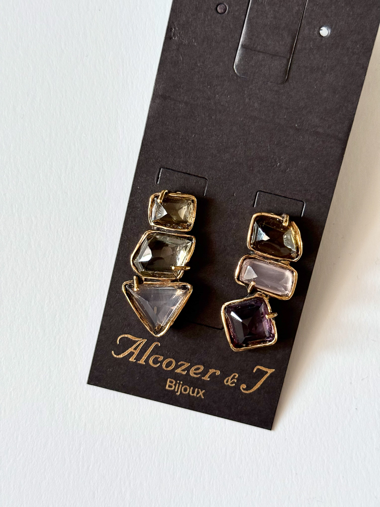 Серьги с розовым кварцем, цитрином и аметистом ALCOZER & J O148BJ24