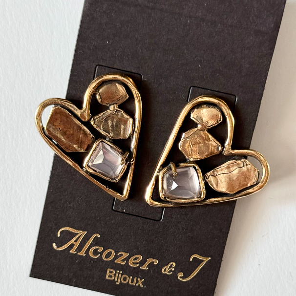 Серьги с розовым кварцем ALCOZER & J O78JM24