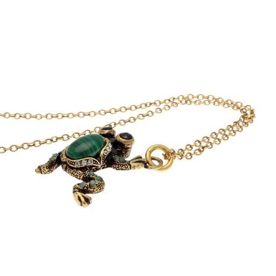 Колье с малахитом, сапфиром, изумрудом и Swarovski ALCOZER & J C5003C