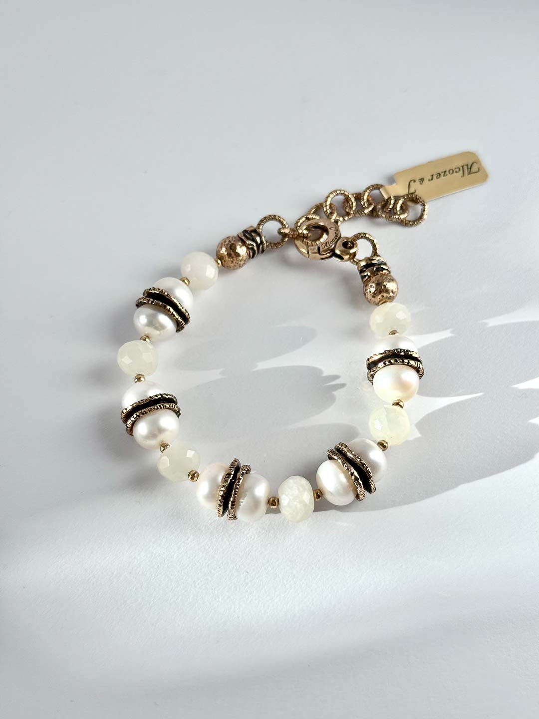 Браслет с кошачьим глазом и жемчугом ALCOZER & J B58IC24