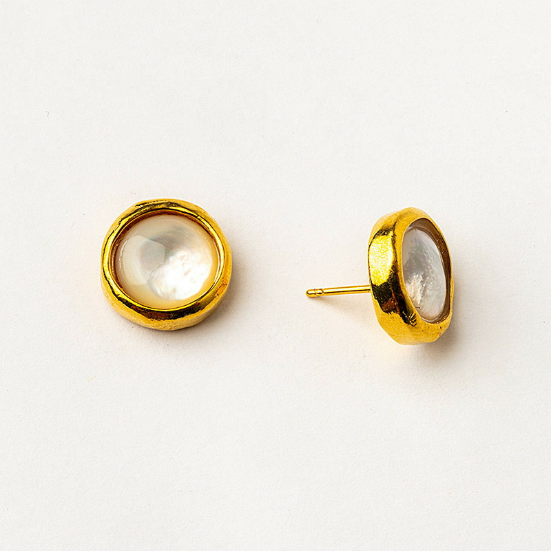 Серьги Velatti A-324-038 с перламутром 12 мм