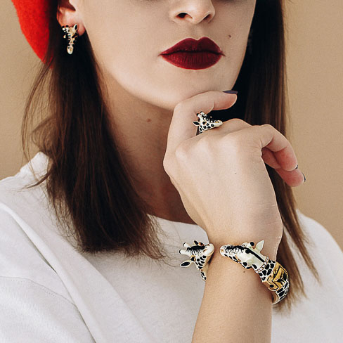 Браслет POLINA FIRENZE BR2451 Жираф бежевый крупный