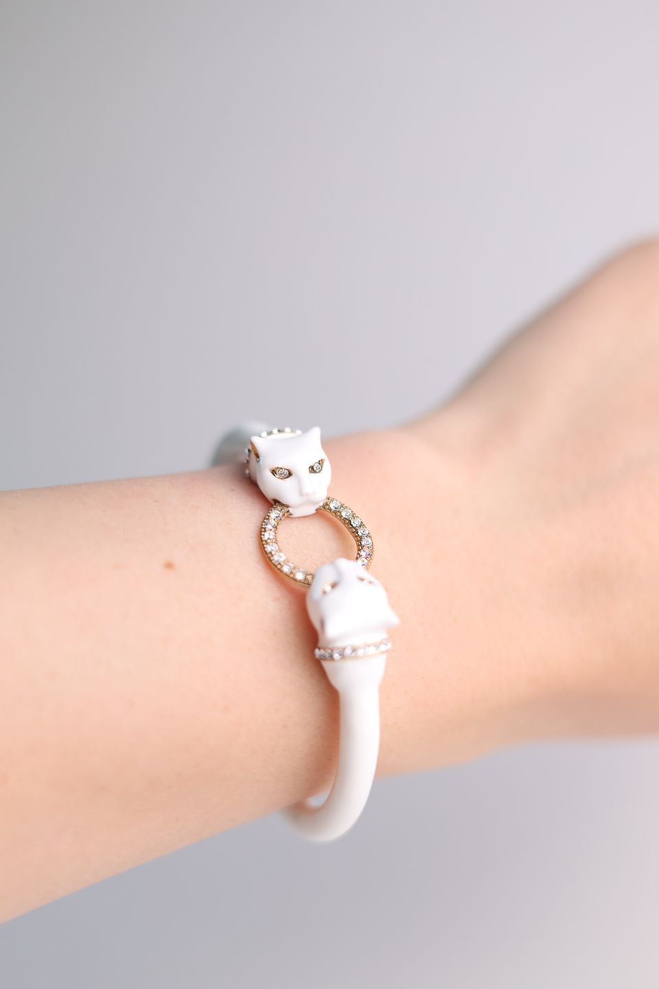 Браслет POLINA FIRENZE BR3002 Пантера белая малая с кольцом