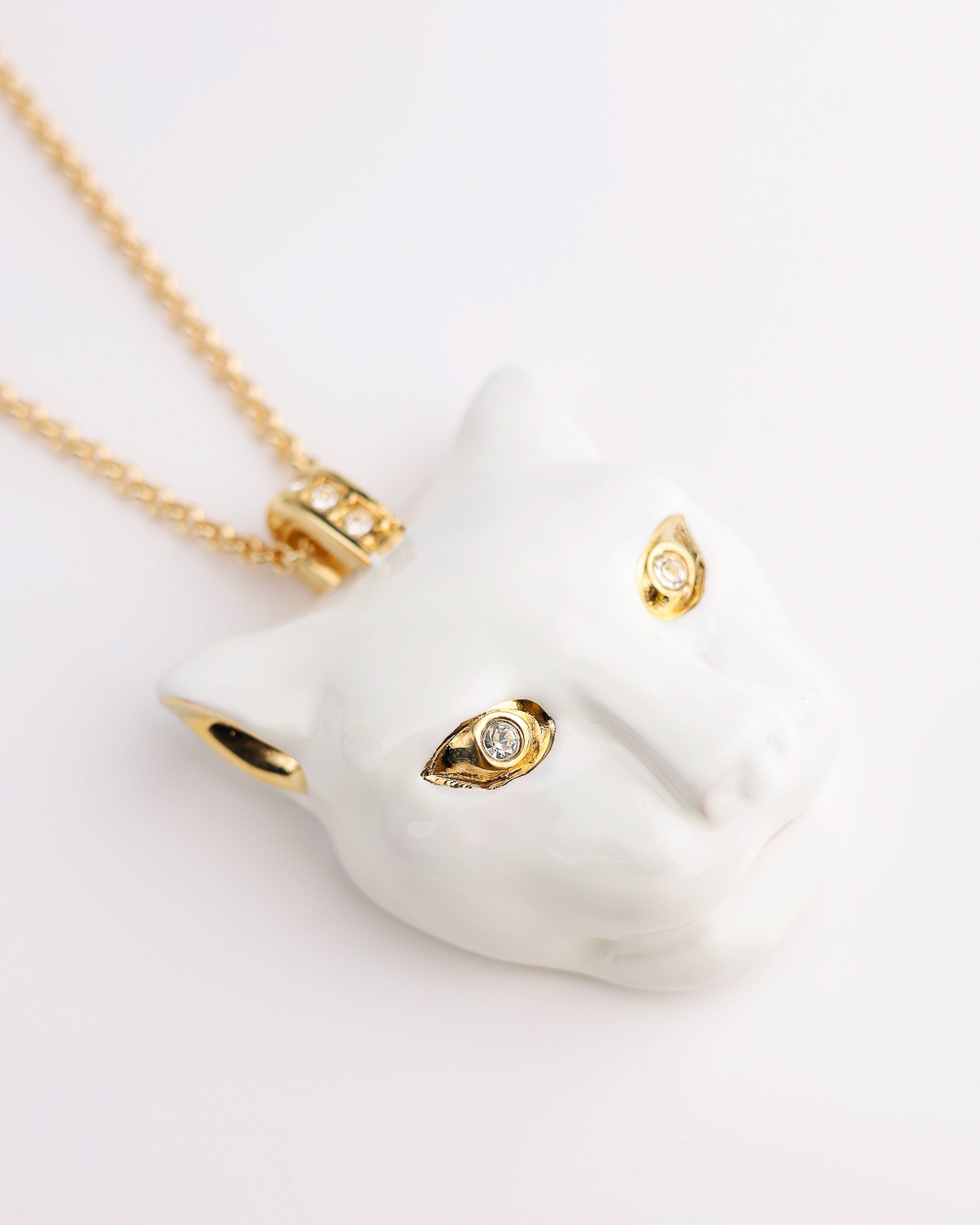 Колье POLINA FIRENZE PE2670 Пантера белая малая