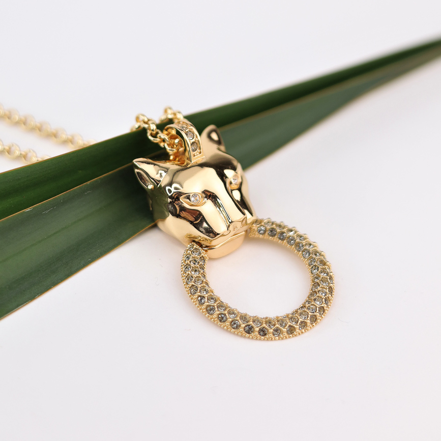 Колье POLINA FIRENZE PE2691 Пантера золотая с кольцом