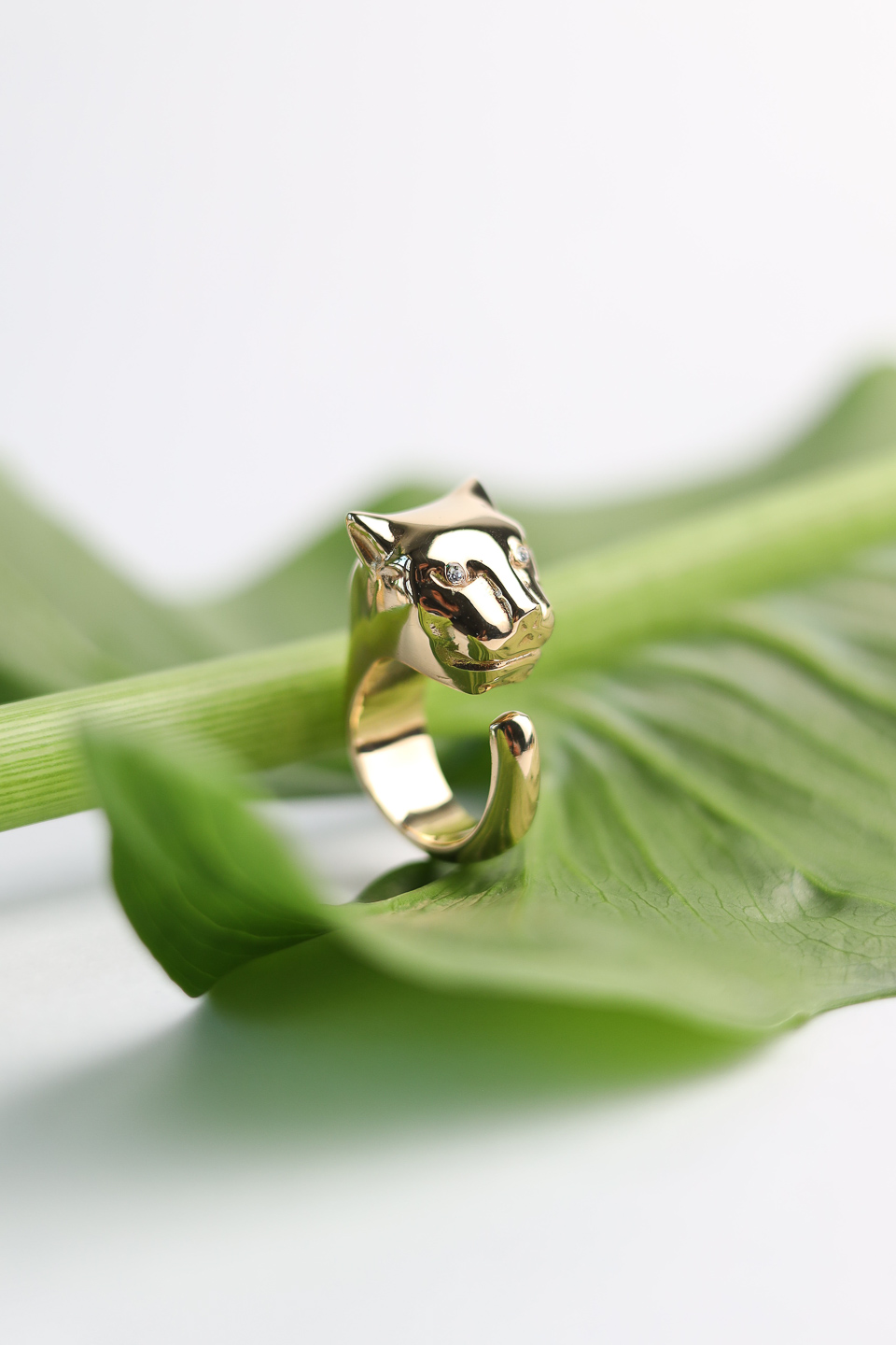 Кольцо POLINA FIRENZE AN3783 Пантера золотая крупная