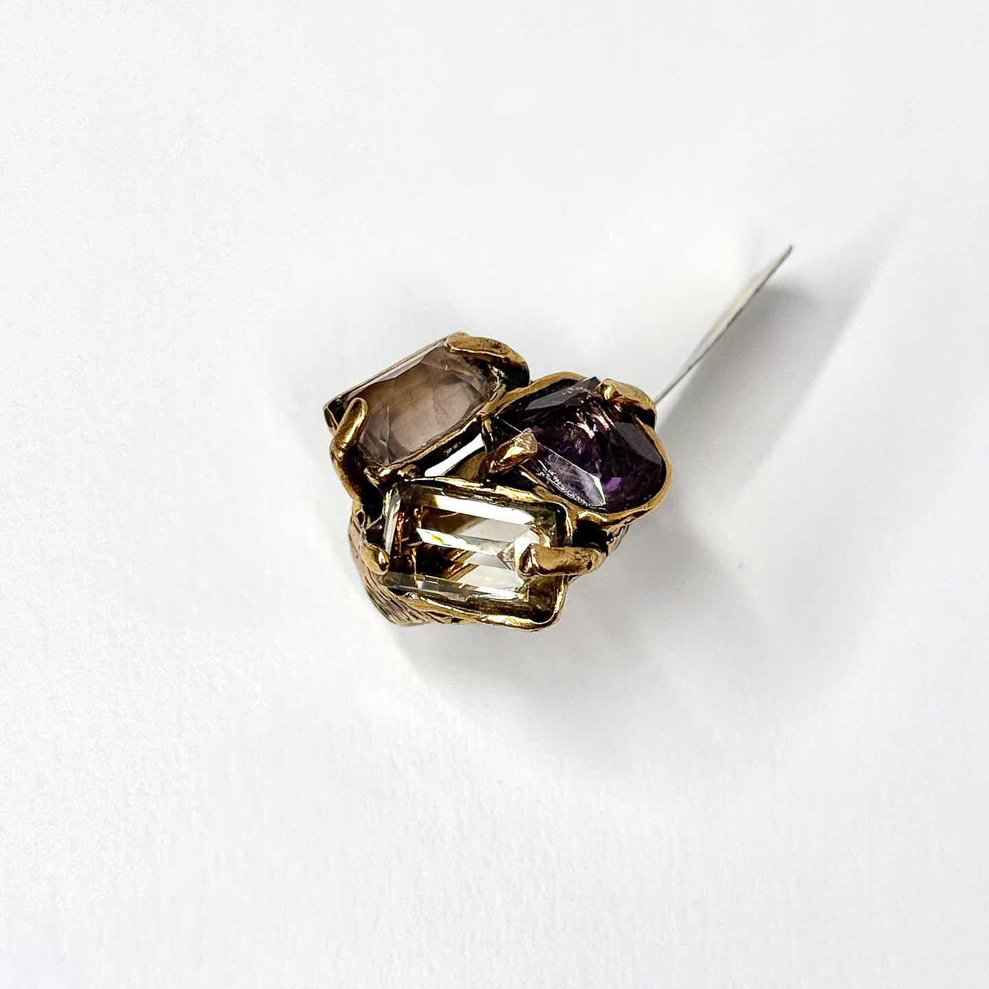 Кольцо с аметистом, цитрином и розовым кварцем ALCOZER & J A108OJ24