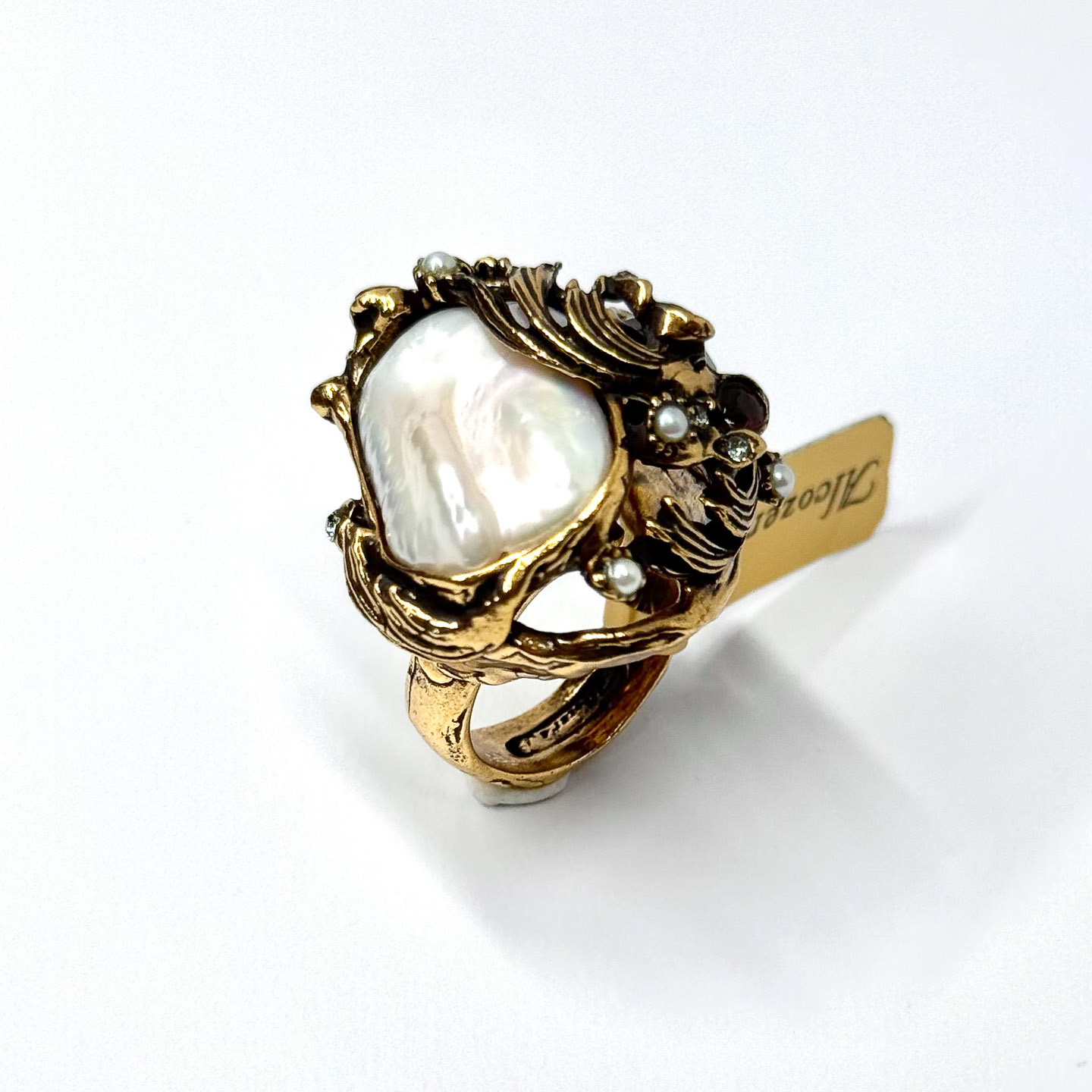 Кольцо с жемчугом, шпинелью, гранатом и Swarovski ALCOZER & J A88NX24