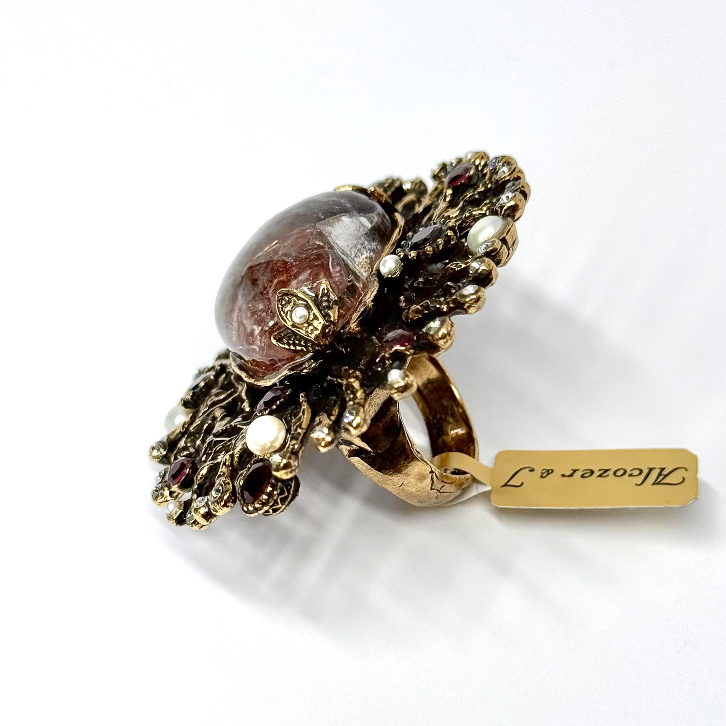 Кольцо с кварцем, гранатом, жемчугом и Swarovski ALCOZER & J A168AS24