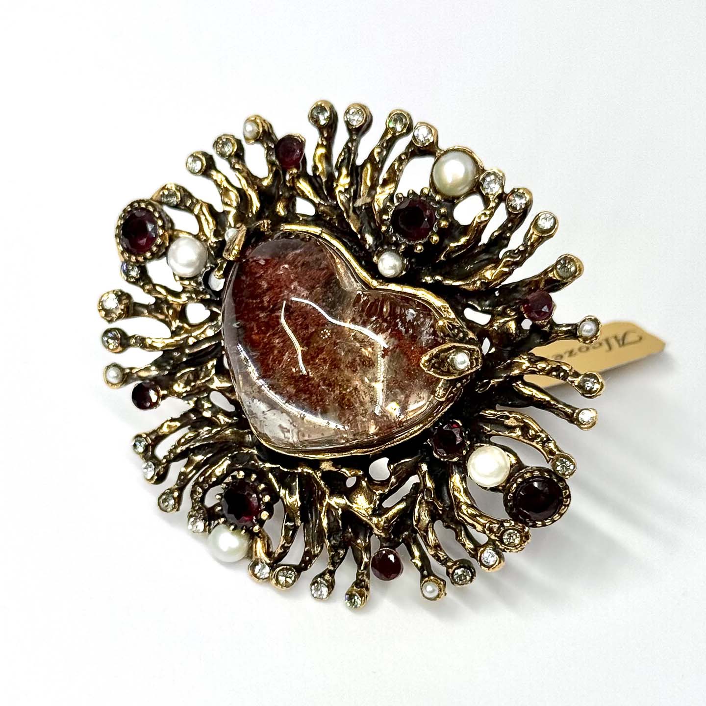 Кольцо с кварцем, гранатом, жемчугом и Swarovski ALCOZER & J A168AS24