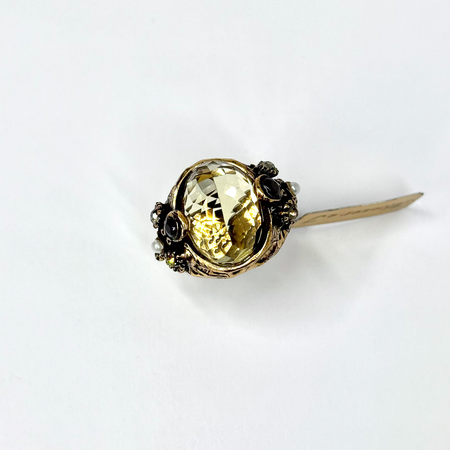 Кольцо с цитрином, сапфиром, жемчугом и Swarovski ALCOZER & J A108PJ24